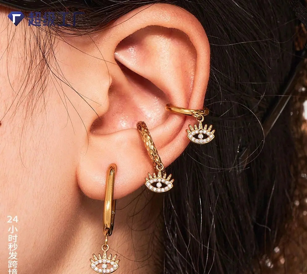 zircon stones eye earrings