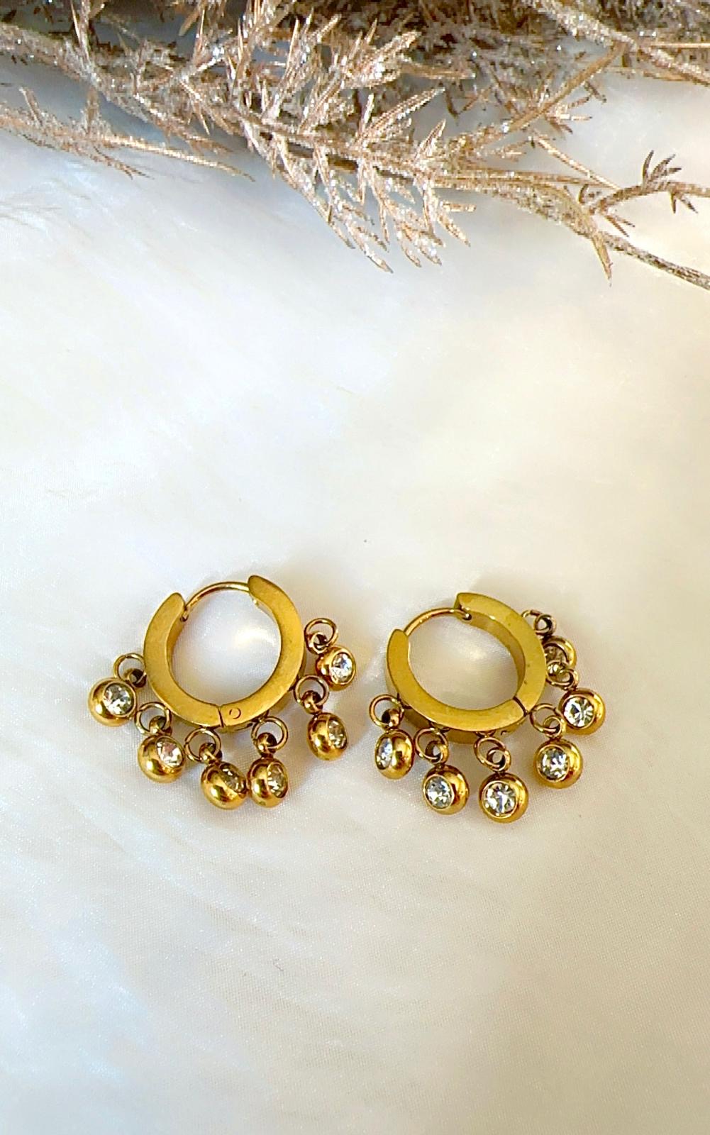 Zircon Hoops ~ Earrings