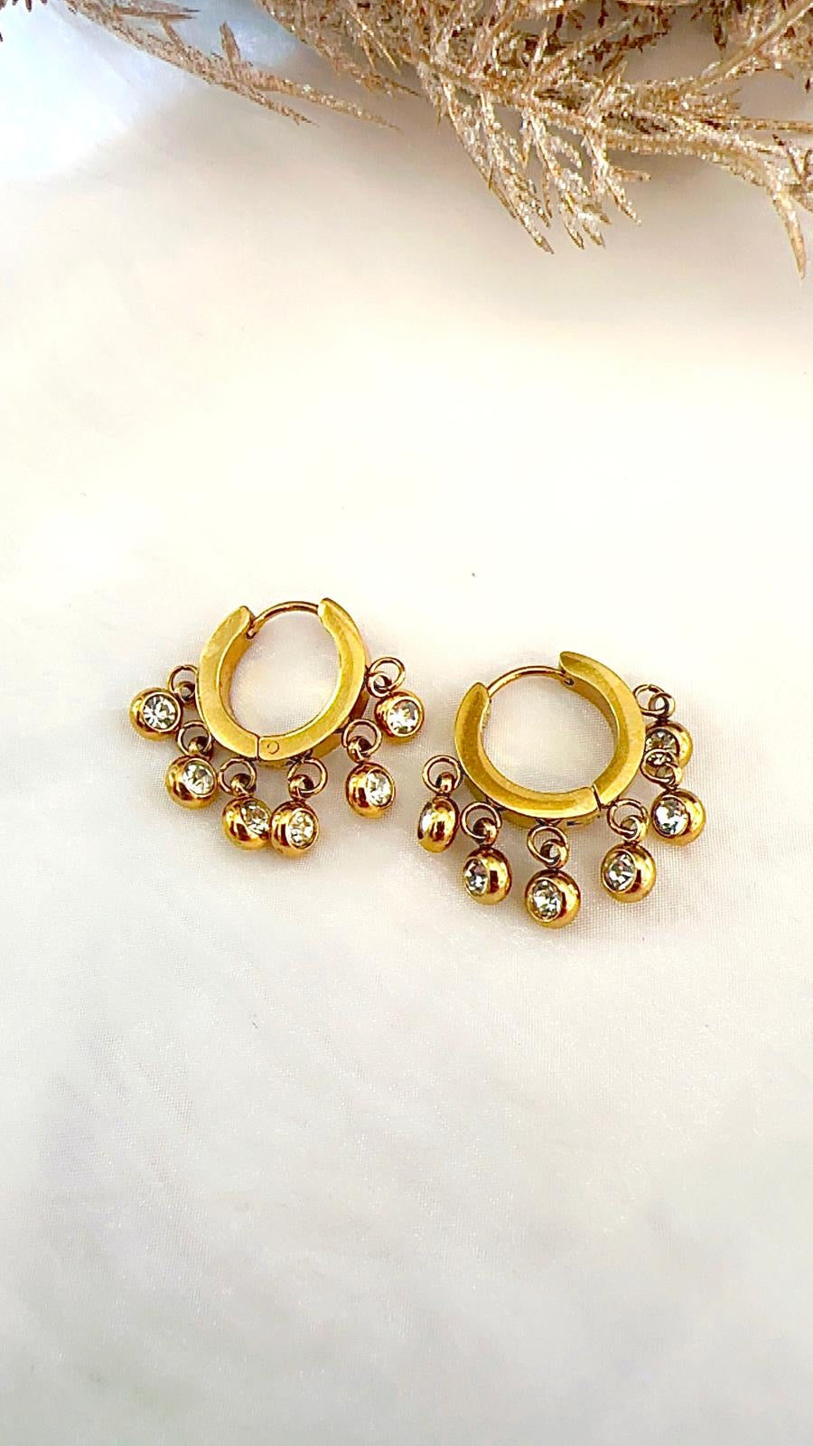 Zircon Hoops ~ Earrings