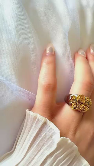 Romantic gold rose ring – hypoallergenic stainless steel jewelry