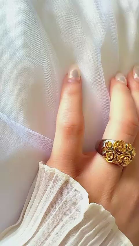 Romantic gold rose ring – hypoallergenic stainless steel jewelry