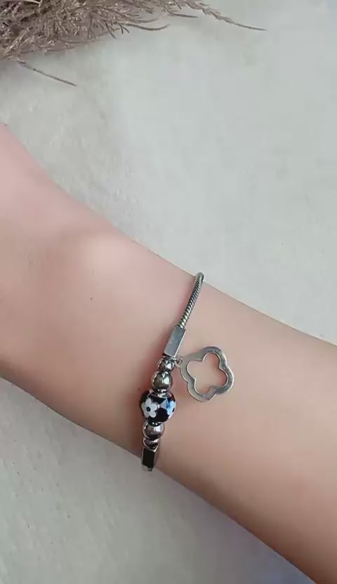 Silver Color Van Cleef Charm ~ Bracelet
